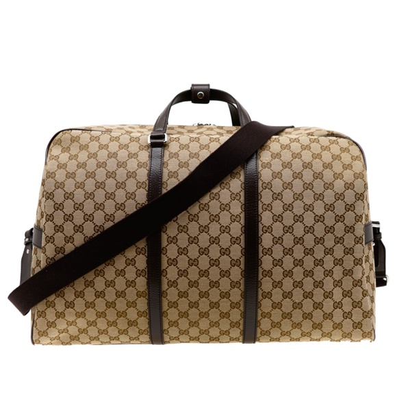 Gucci GG Duffle Travel Luggage Bag Weekender X-Large Beige Canvas New - Picture 3 of 8